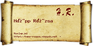 Hápp Rózsa névjegykártya