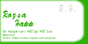 rozsa happ business card